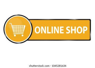 Online Shop Web Button With Shopping Cart