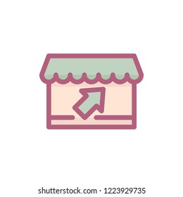 Online shope for shopping icon with dusk style