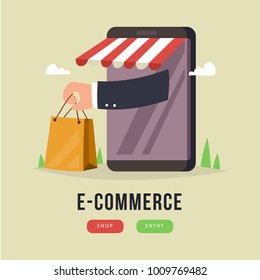 Online shoping concept. Web design illustration.