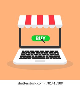 Online shoping. Modern vector concept of home shopping. Vector illustration.