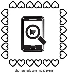 Online shoping vector icon