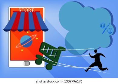 online shop,phone shaped store