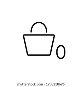 Online shopping 0 orders cart buy online thin black line icon. Supermarket basket symbol. Trendy flat isolated, sign for: illustration, outline, logo, mobile, app, design, web, ui, ux. Vector EPS 10