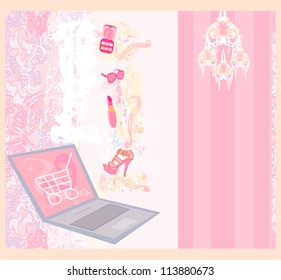  Online shopping - abstract background