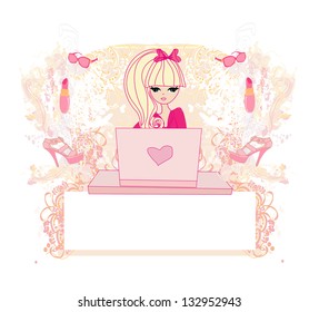 Online shopping - abstract background