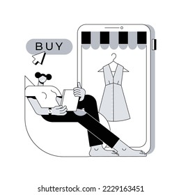Online shopping abstract concept vector illustration. E-commerce platform, online shopping website, internet store, mobile application, digital product catalog, goods delivery abstract metaphor.
