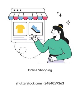 Online Shopping abstraktes Konzept Vektorgrafik in einer flachen Stil Stock Illustration