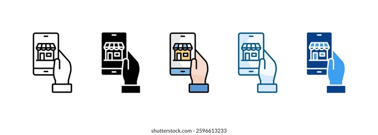 Online Shopping App Icon Set Multiple Style Collection
