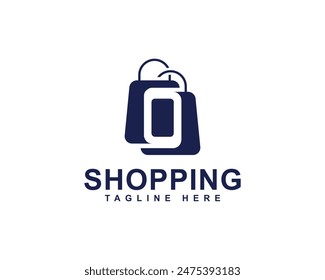 Online Shopping, Shopping Application Branding and Company Logo. Letter O with Shopping Bag Logo. Shopping Bag with Letter O Combination Logo Design.