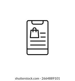 Online Shopping Application With A Digital Retail Bag On A Mobile Device Screen
