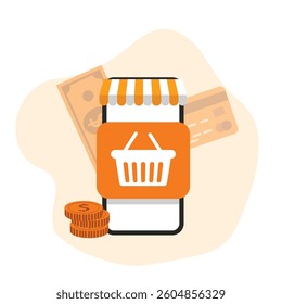 online shopping application. mobile application for buying and selling. online store