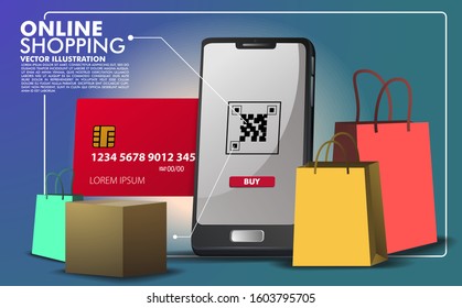 online shopping application vector illustration eps.10