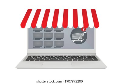 Online shopping application. vector illustration