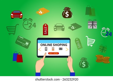Online shopping background