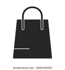 Online shopping bag icon for ecommerce store in black fill vector