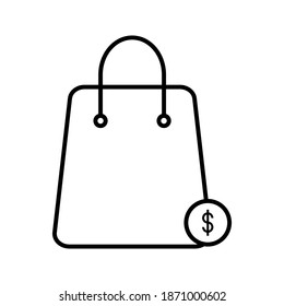Online shopping bag vector icon. online shop icon vector illustration