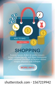 Online shopping, Shopping bags with many item inside