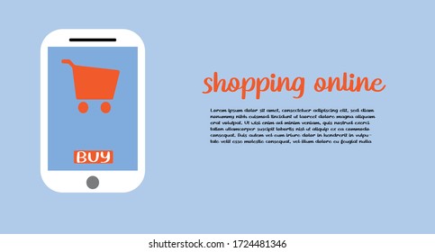 Online shopping banner,  concept vector illustration flat design