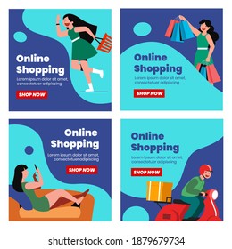Online shopping banner, mobile app templates, concept flat design