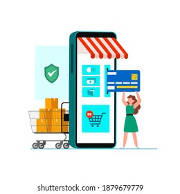 Online shopping banner, mobile app templates, concept flat design