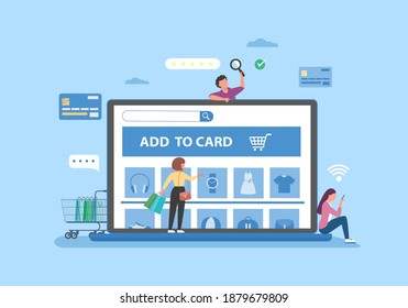 Online shopping banner, mobile app templates, concept flat design