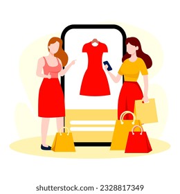 Online shopping banner, mobile app templates, concept vector illustration flat design