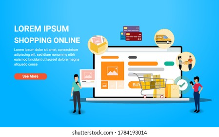 Online shopping banner for responsive website