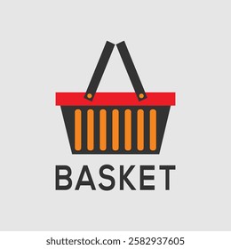 Online shopping basket  ecommerce icon, vector illustration