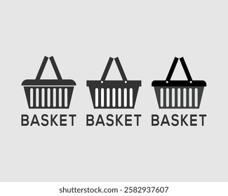 Online shopping basket  ecommerce icon, vector illustration