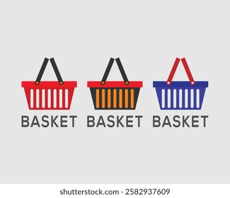 Online shopping basket  ecommerce icon, vector illustration