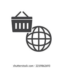 Online Shopping And Basket Icon