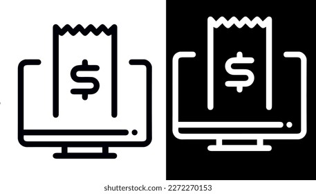 Diseño vectorial del icono de la factura de compra en línea