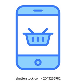online shopping Blue Outline icon, Shopping and Discount Sale icon.