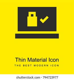 Online shopping bright yellow material minimal icon or logo design