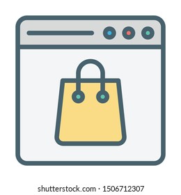 Online Shopping Browsing View Vector Icon