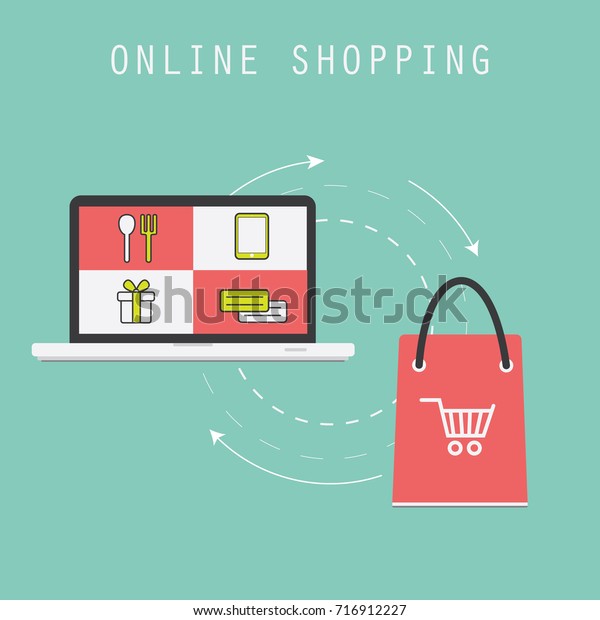 Online Shopping Business Concept Vector Illustration Stock Vector