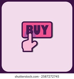 Online Shopping Button Icon: Click to Buy Now