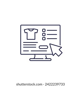 online shopping, buy online line icon