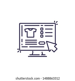 online shopping, buy online, line vector icon