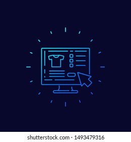 online shopping, buy online, linear icon