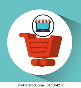online shopping cart concept vector illustration eps 10