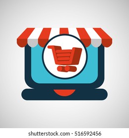 online shopping cart concept vector illustration eps 10