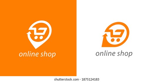 Online shopping cart icon. Shop trolley delivery logo. E-store symbol. Ecommerce sign. Vector illustration.