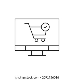Online shopping cart icon vector