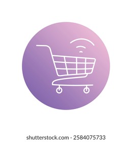 Online Shopping Cart icon vector stock illustration