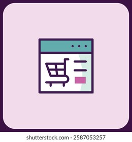 Online Shopping Cart Interface Icon Design