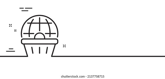 Online shopping cart line icon. Internet buying sign. Supermarket purchases symbol. Minimal line illustration background. Online shopping line icon pattern banner. White web template concept. Vector