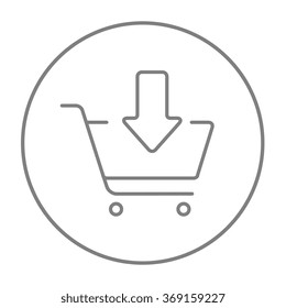 Online shopping cart line icon.