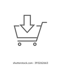 Online shopping cart line icon.
