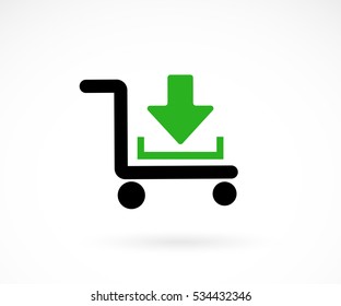 Online shopping cart sketch icon for web and mobile.